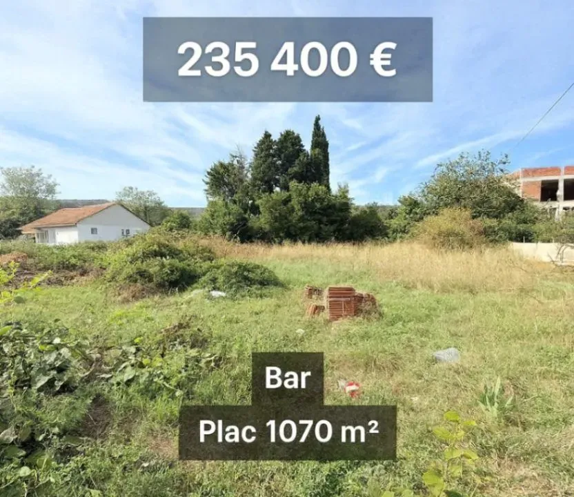 Sale, land lot, 1070m², Polje, Bar