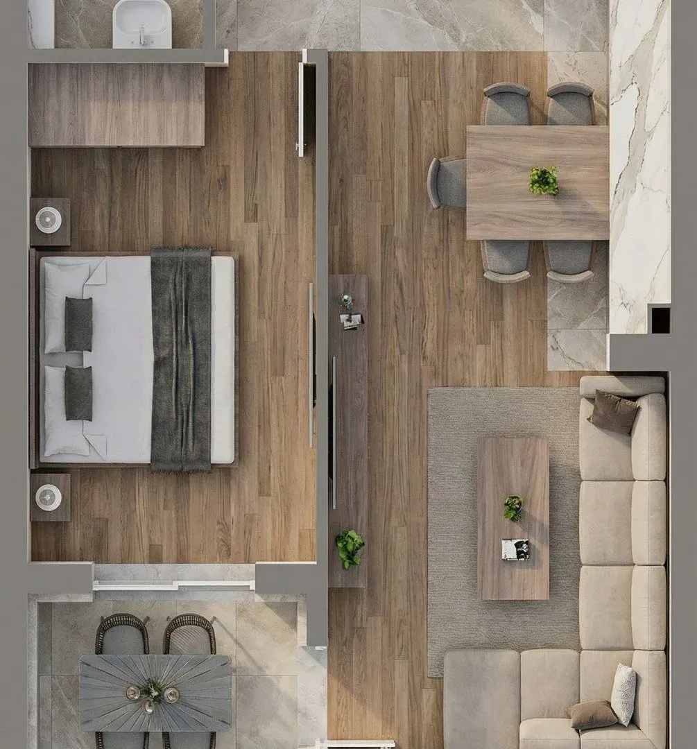 Sale, one bedroom apartment, 40m², Bečići, Budva