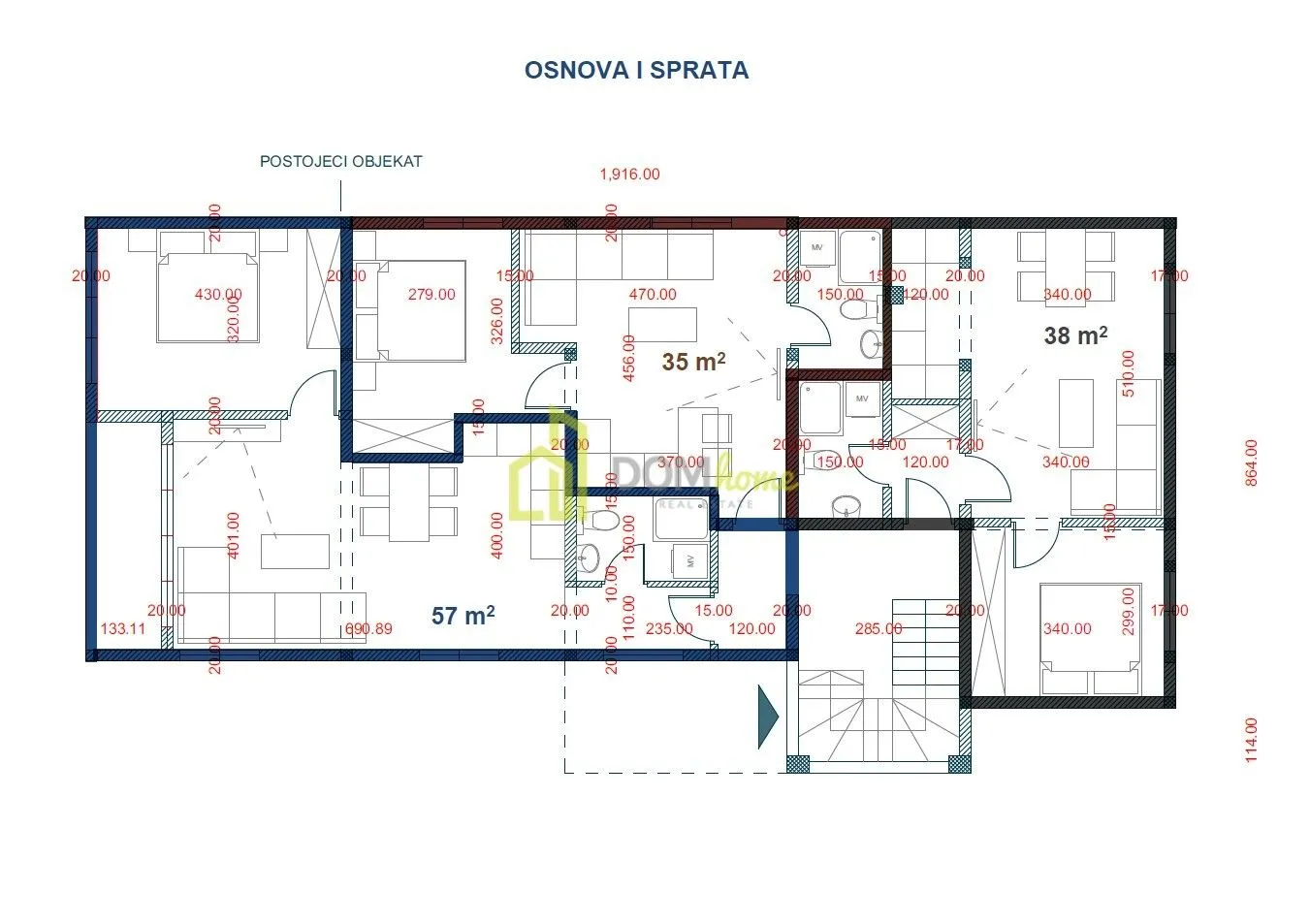 Prodaja, jednosoban stan, 57m², Blok 9, Podgorica