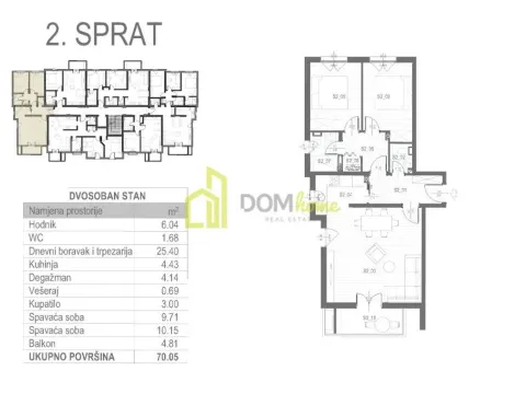 Prodaja, dvosoban stan, 70m², Tološi, Podgorica - image 5