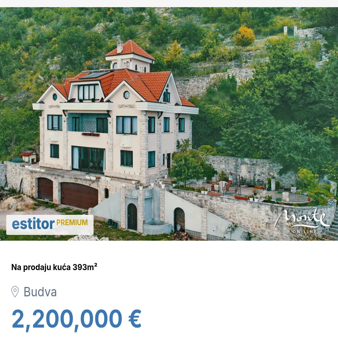 Prodaja, kuća, 393m², Budva, Crna Gora