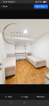 Bedroom with two single beds and parquet flooring. - image 5