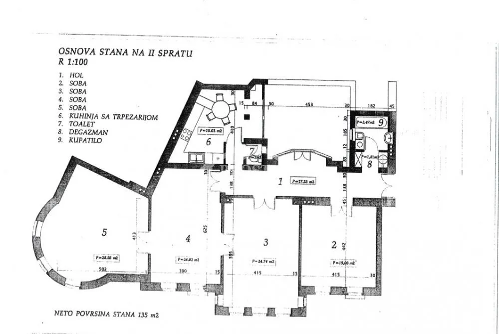 Rent, four bedroom apartment, 135m², Skadarlija, Beograd