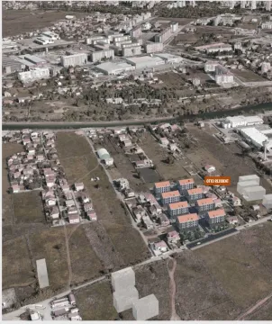 3D render naselja sa zgradama iz ptičje perspektive. - image 3