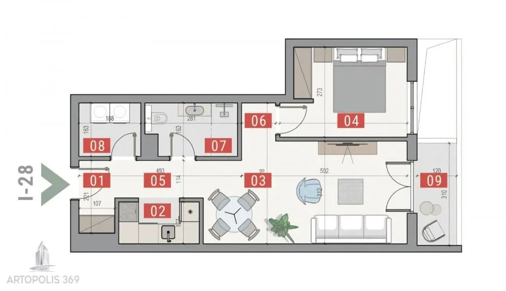 Prodaja, dvosoban stan, 48m², Novi Banovci, Stara Pazova