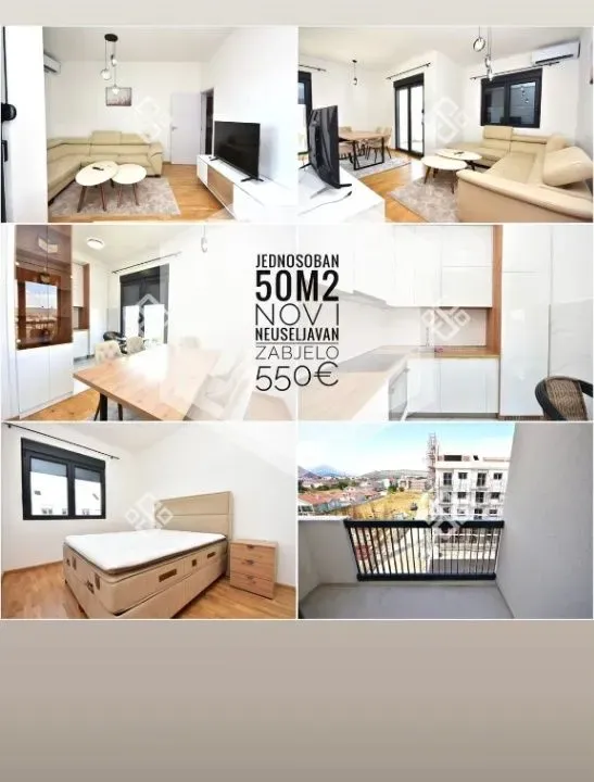 Izdavanje, jednosoban stan, 50m², Zabjelo, Podgorica