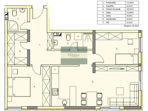 Prodaja, dvosoban stan, 67m², Centar, Jagodina - image 1