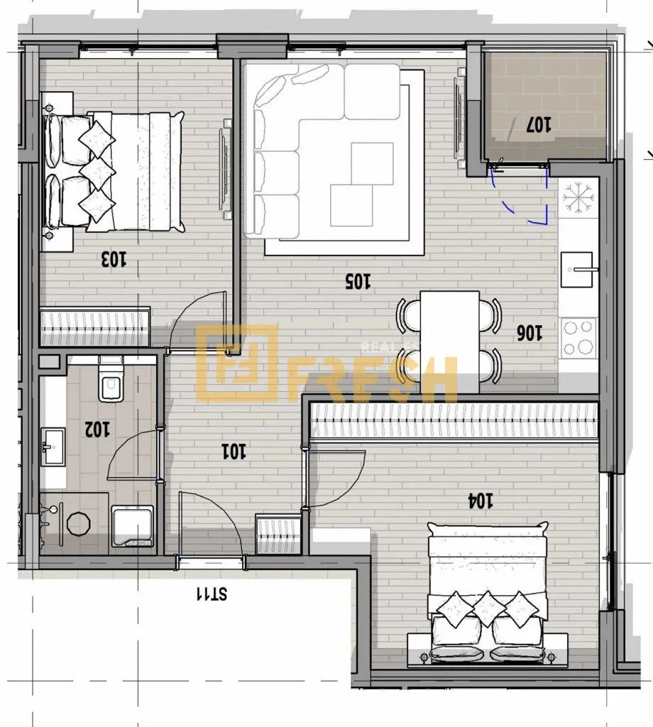 Prodaja, dvosoban stan, 61m², Donja Gorica, Podgorica