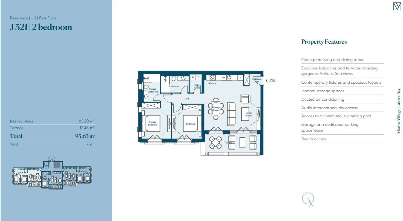 Prodaja, dvosoban stan, 95m², Tivat, Crna Gora