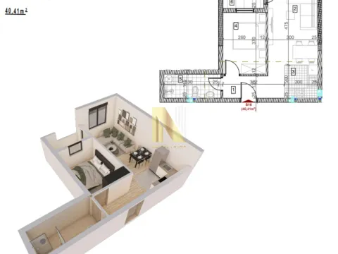 Sale, two bedroom apartment, 40m², Sremska Kamenica, Petrovaradin - image 2