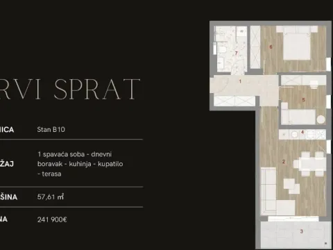 Sale, two bedroom apartment, 59m², Muo, Kotor - image 3
