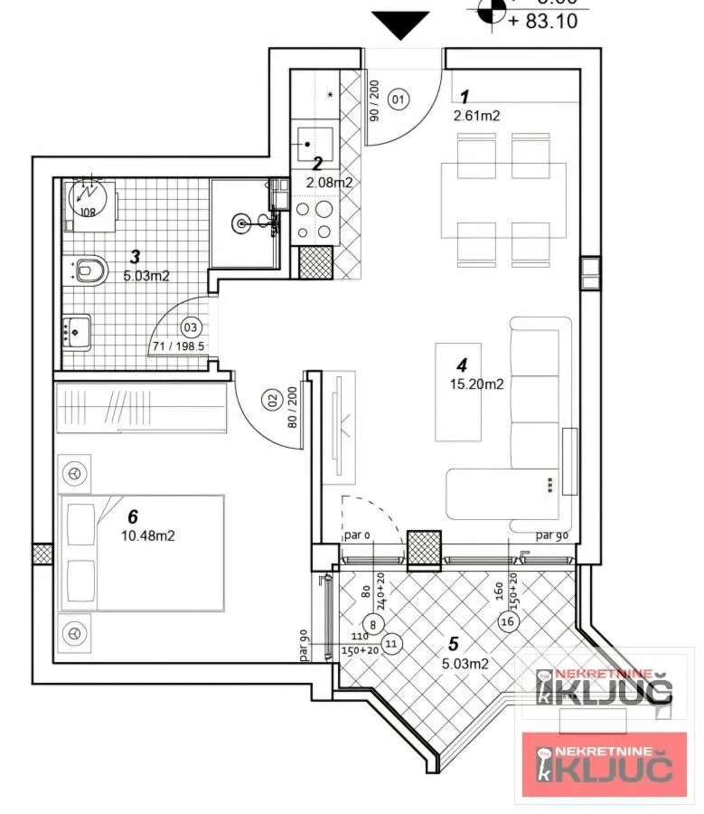 Sale, one bedroom apartment, 39m², Telep, Novi Sad Sve Podlokacije