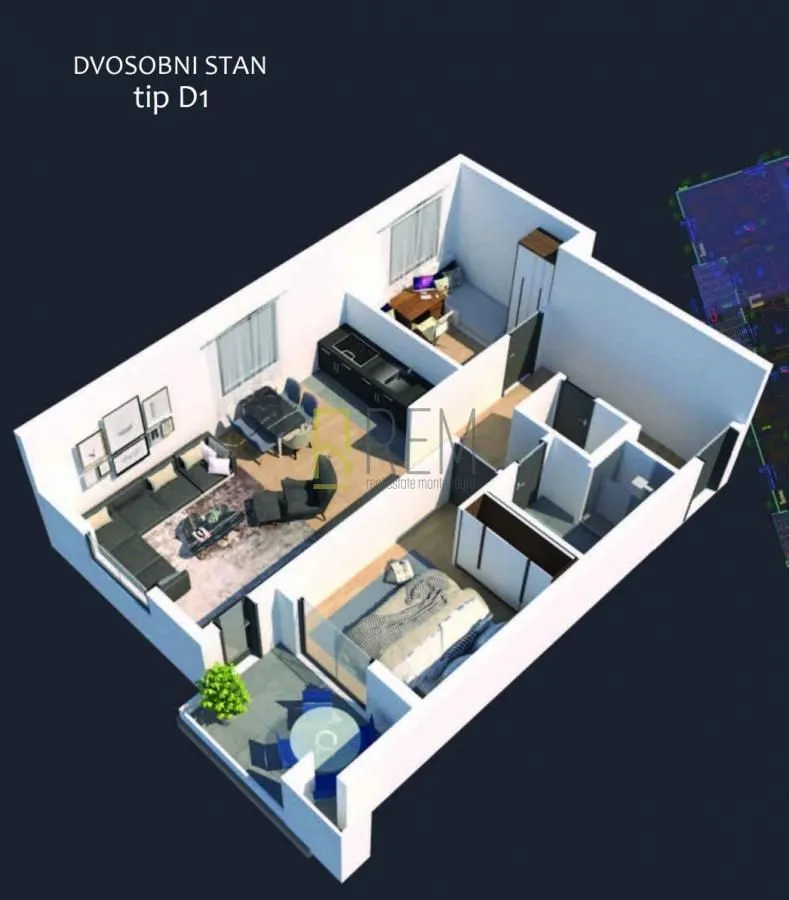 Prodaja, dvosoban stan, 64m², Zagorič, Podgorica
