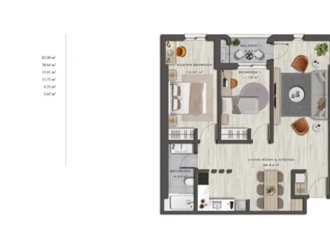 Sale, one bedroom apartment, 50m², Bar, Crna Gora - image 17