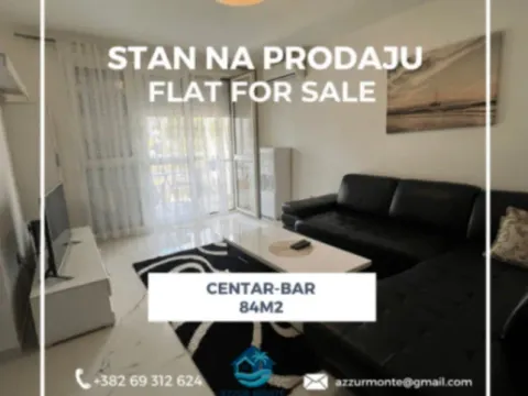 Sale, two bedroom apartment, 84m², Centar, Bar
