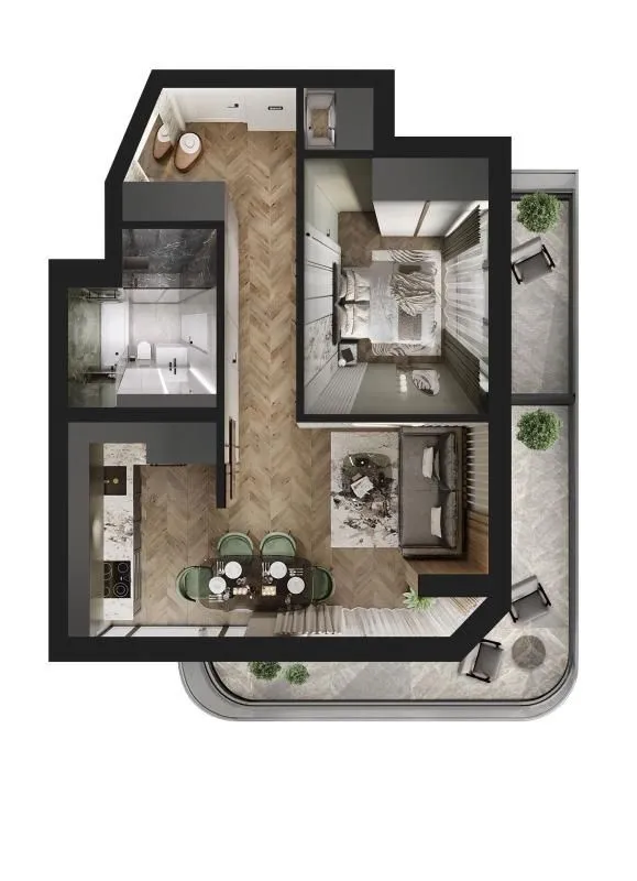 Sale, one bedroom apartment, 55m², Bar, Crna Gora