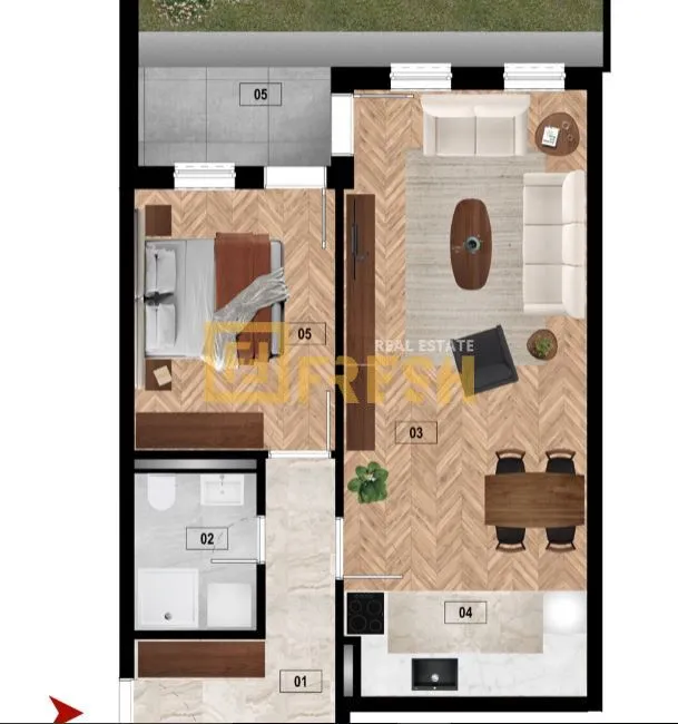Prodaja, jednosoban stan, 54m², Zabjelo, Podgorica