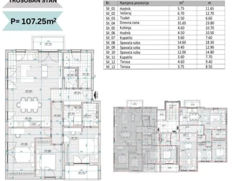 Sale, three bedroom apartment, 107m², Blok 9, Podgorica - image 4