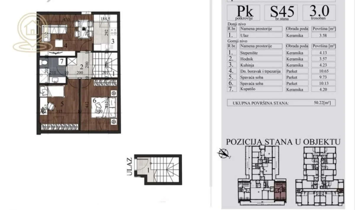 Sale, three bedroom apartment, 50m², Grbavica, Novi Sad Sve Podlokacije
