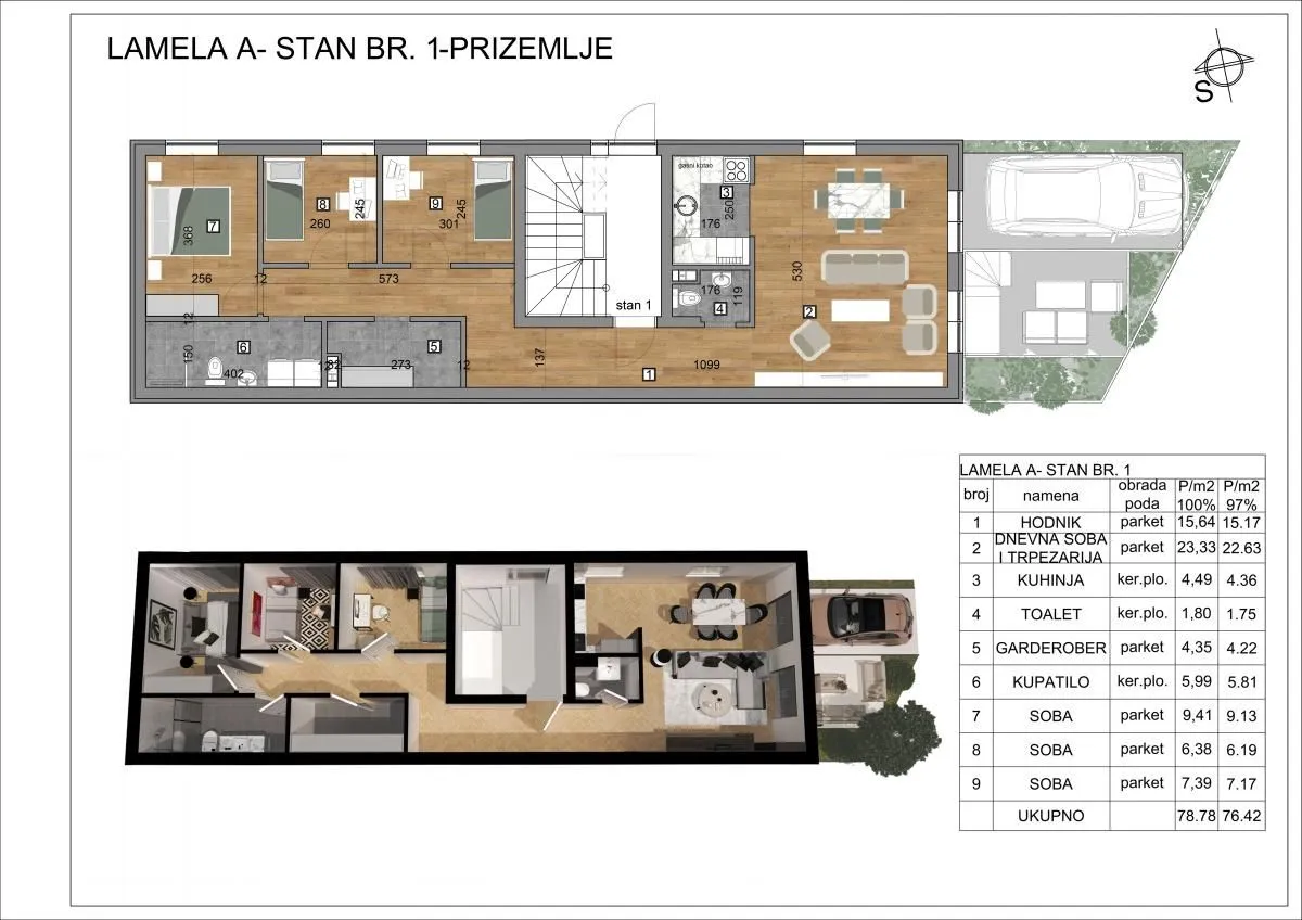 Sale, three bedroom apartment, 92m², Veternik, Novi Sad Sve Podlokacije