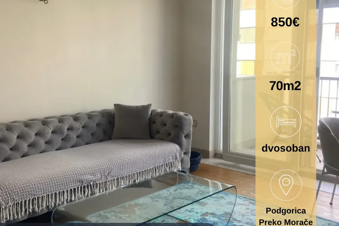 Rent, two bedroom apartment, 70m², Preko Morače, Podgorica