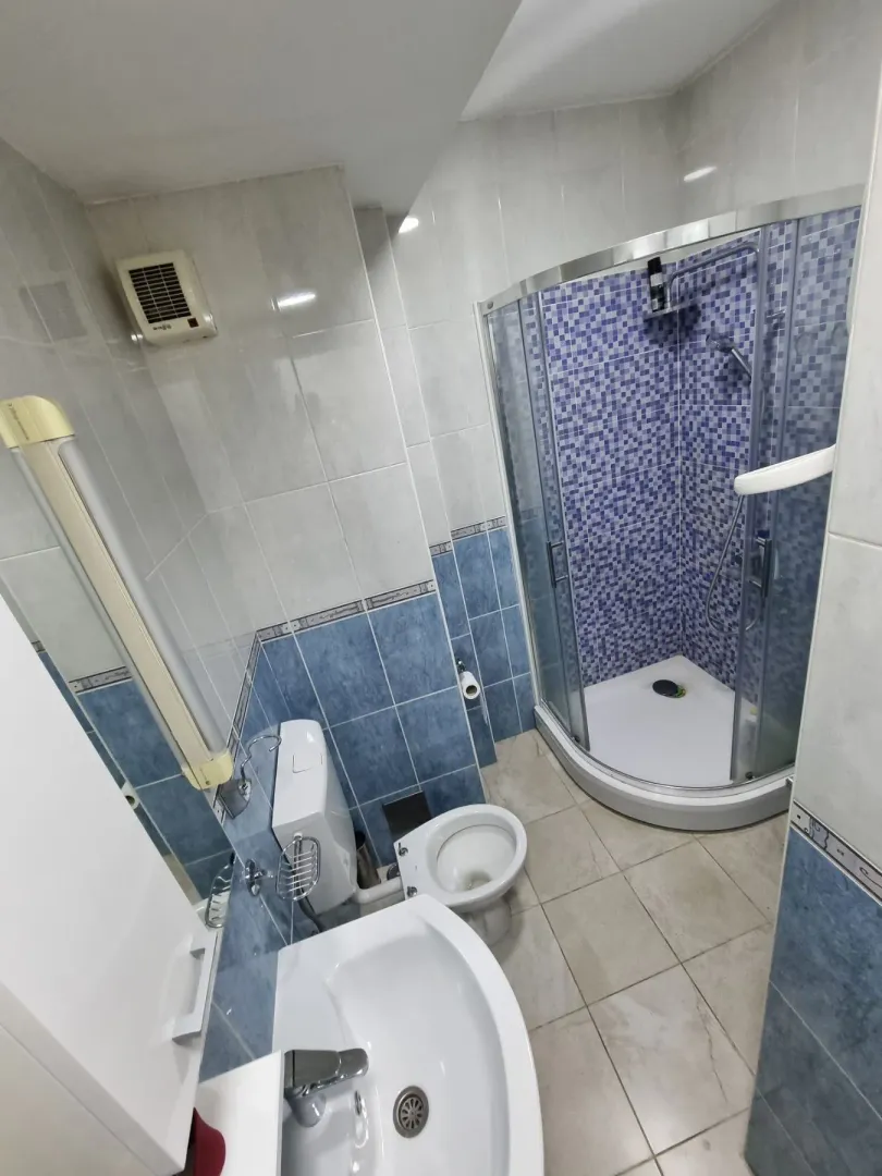 Bathroom with a shower cabin.