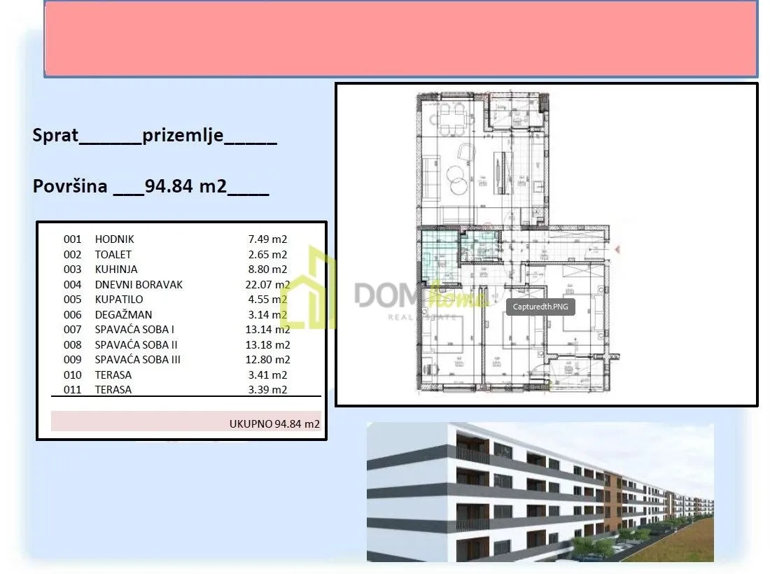 Sale, three bedroom apartment, 95m², Zabjelo, Podgorica