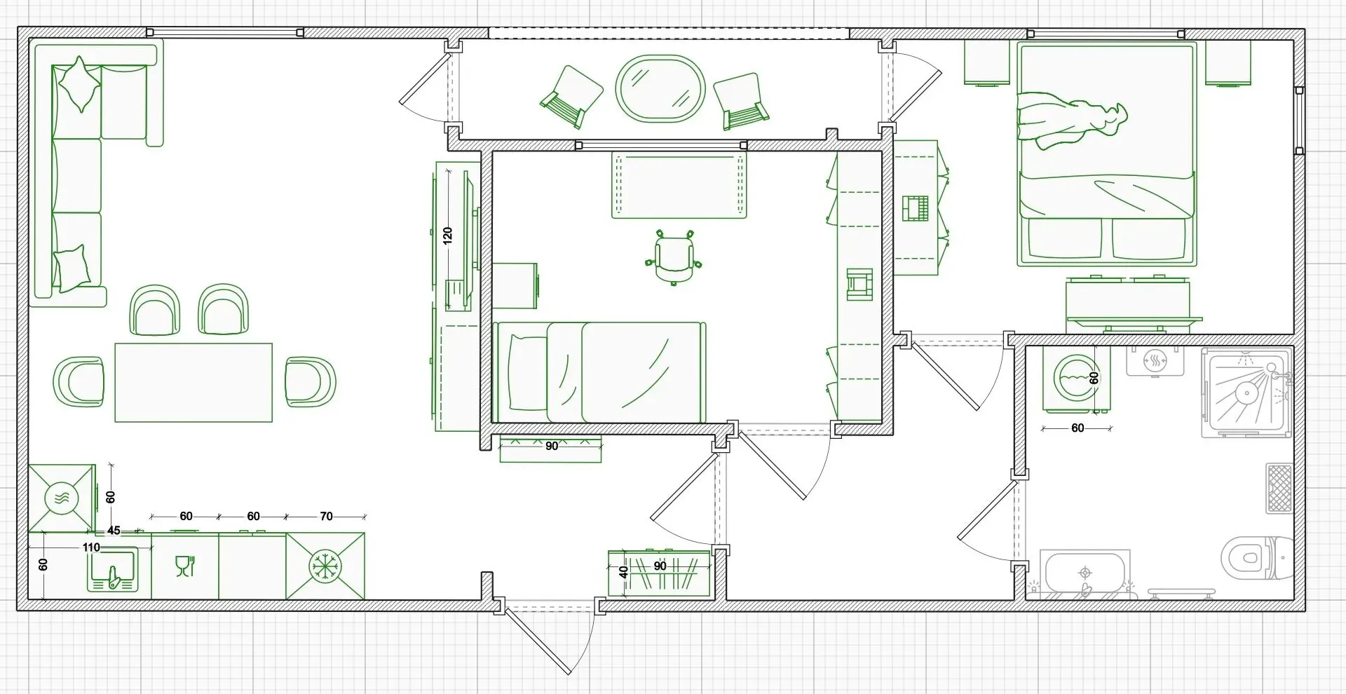 Prodaja, dvosoban stan, 54m², Centar, Bar