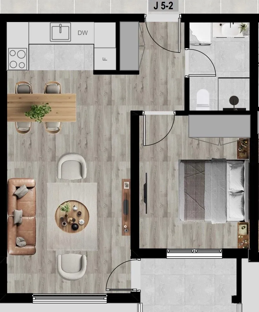 Sale, one bedroom apartment, 47m², Bjeliši, Bar
