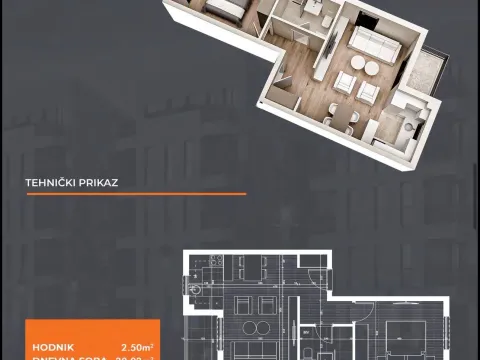 Sale, one bedroom apartment, 45m², Zabjelo, Podgorica - image 7