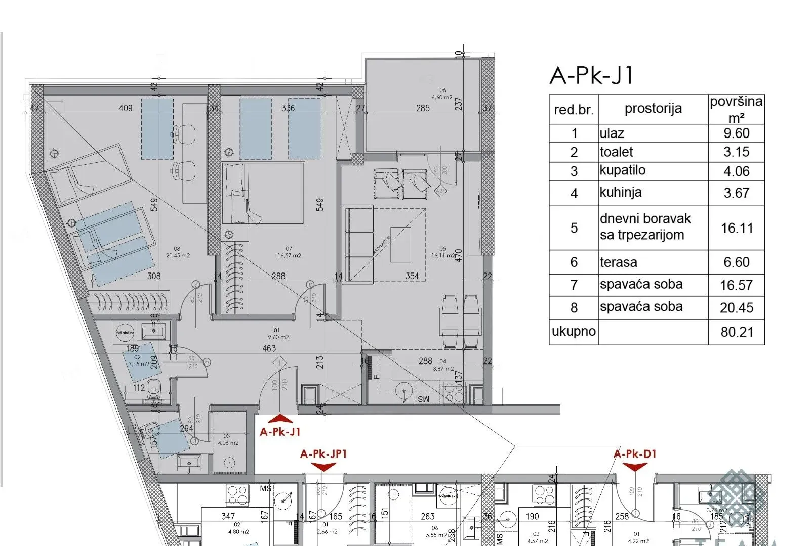 Prodaja, dvosoban stan, 80m², Ljubović, Podgorica