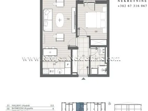 Prodaja, jednosoban stan, 49m², Radanovići, Kotor - image 7
