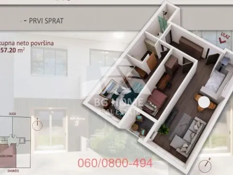 Prodaja, dvosoban stan, 57m², Lekino Brdo, Voždovac Sve Podlokacije