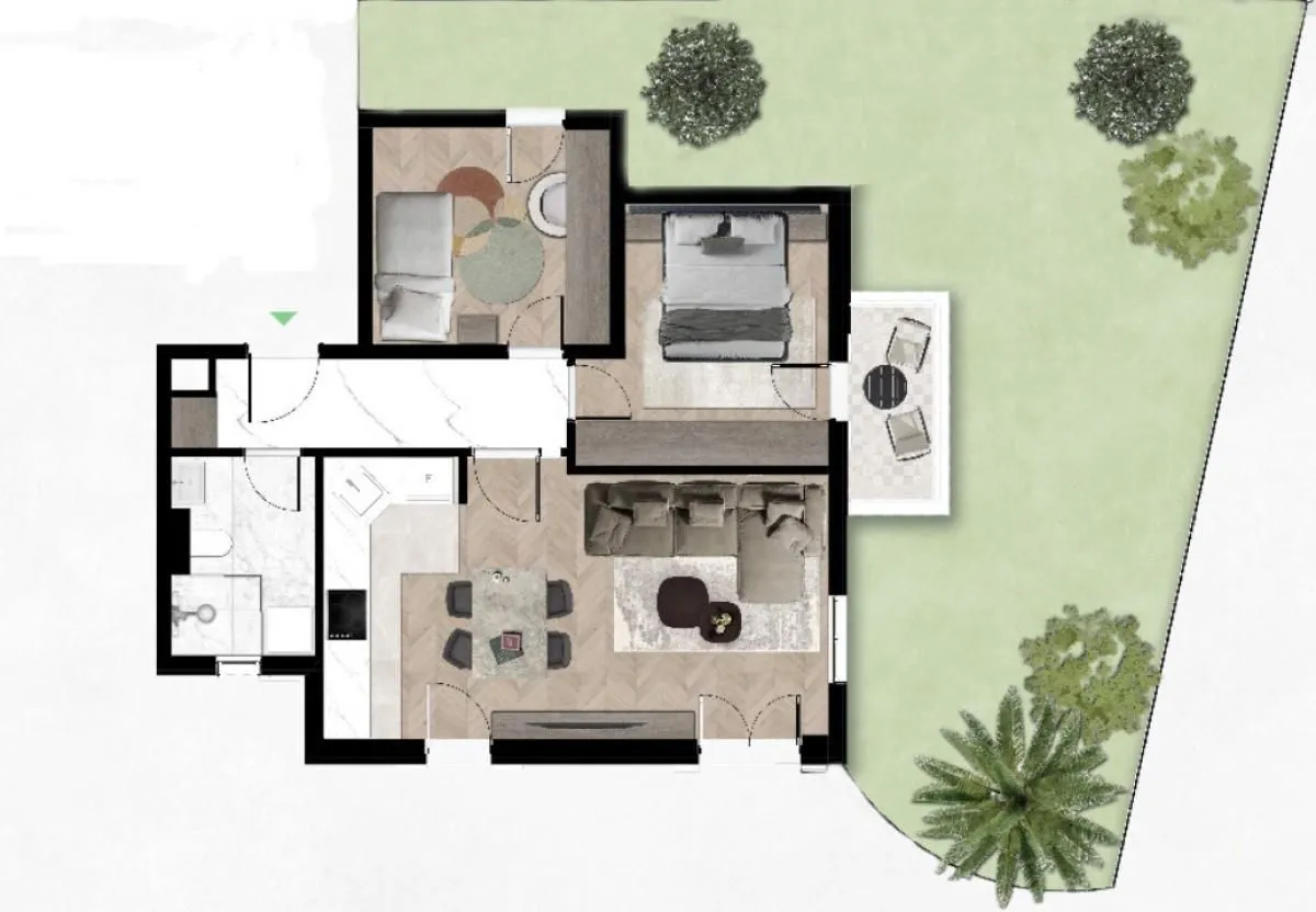 Sale, two bedroom apartment, 58m², Tivat, Crna Gora