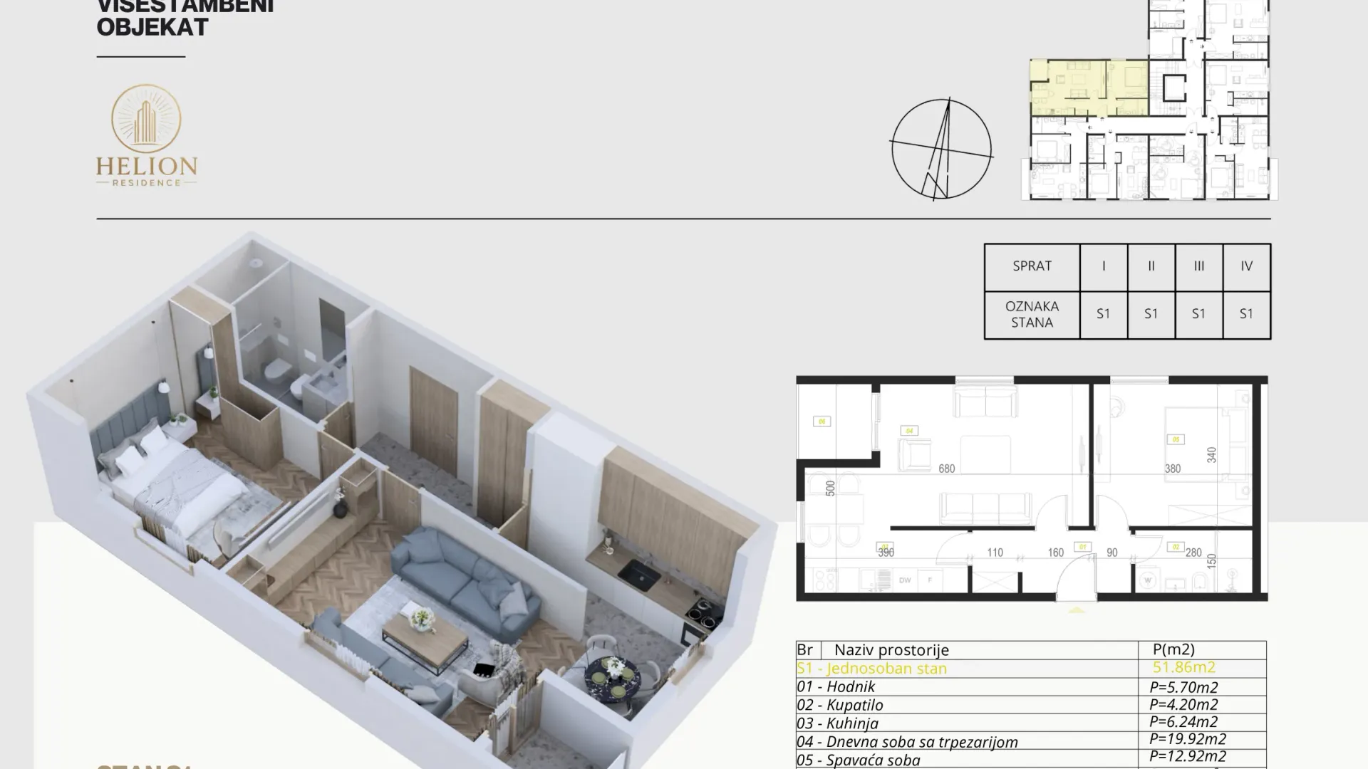 Sale, one bedroom apartment, 52m², Podkošljun, Budva