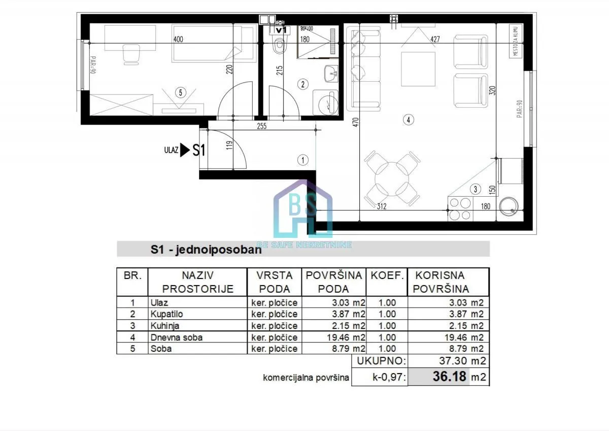 Prodaja, jednosoban stan, 36m², Adice, Novi Sad Sve Podlokacije