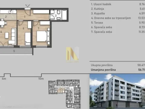 Prodaja, trosoban stan, 58m², Salajka, Novi Sad Sve Podlokacije - image 2