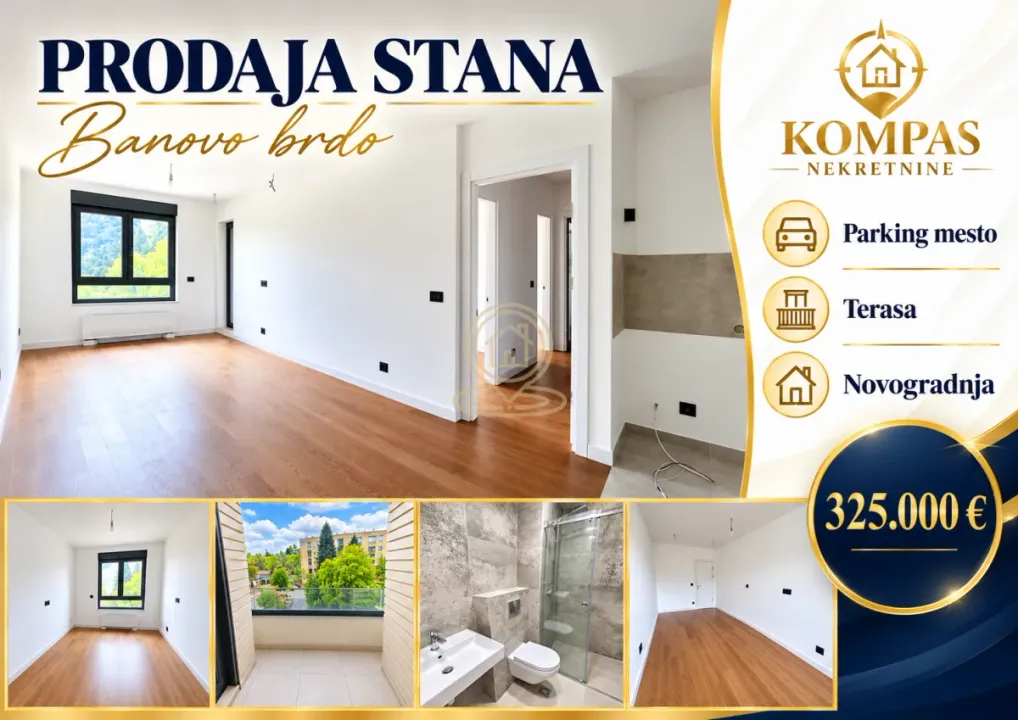 Sale, two bedroom apartment, 74m², Banovo Brdo, Beograd