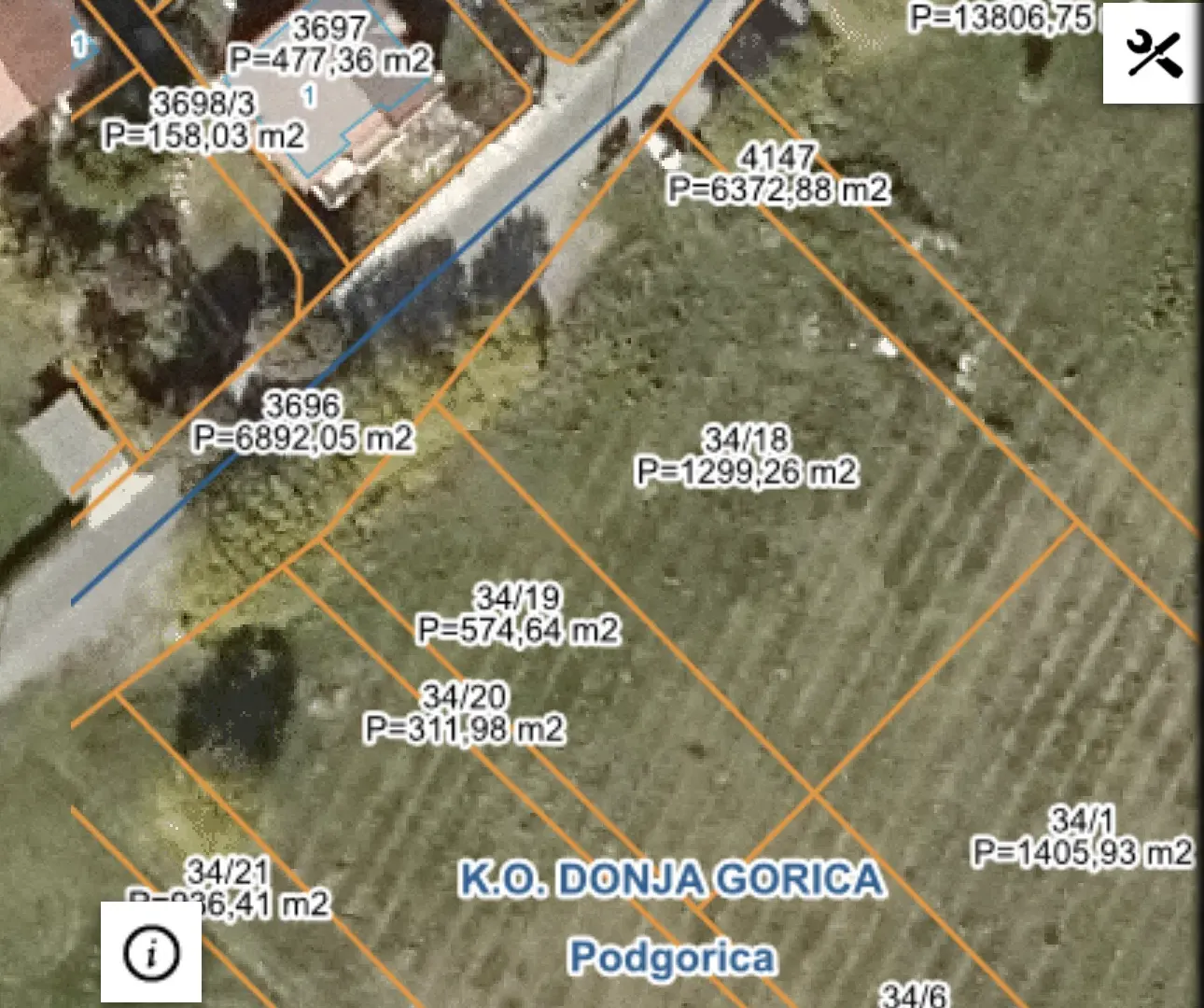 Prodaja, plac, 1874m², Sadine, Podgorica