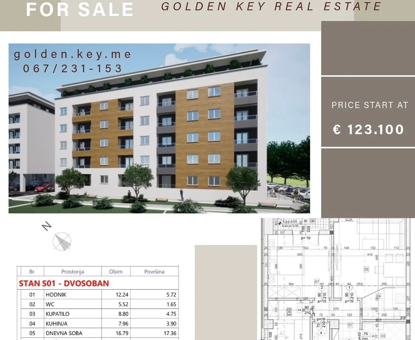 Sale, one bedroom apartment, 64m², Zagorič, Podgorica