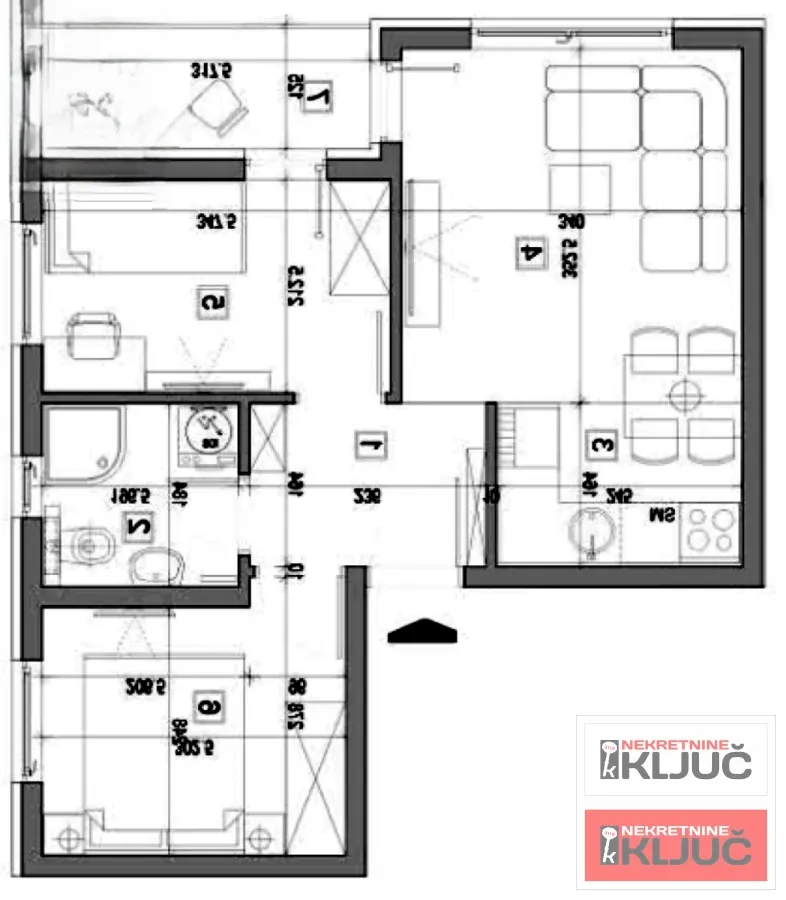 Sale, two bedroom apartment, 43m², Adice, Novi Sad Sve Podlokacije