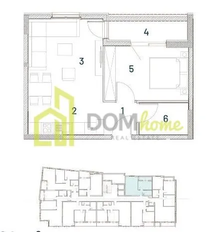 Sale, one bedroom apartment, 47m², Bar, Crna Gora