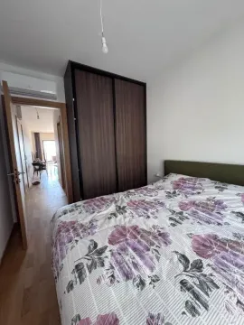 Bedroom with a double bed, wardrobe and view of the hallway. - image 5