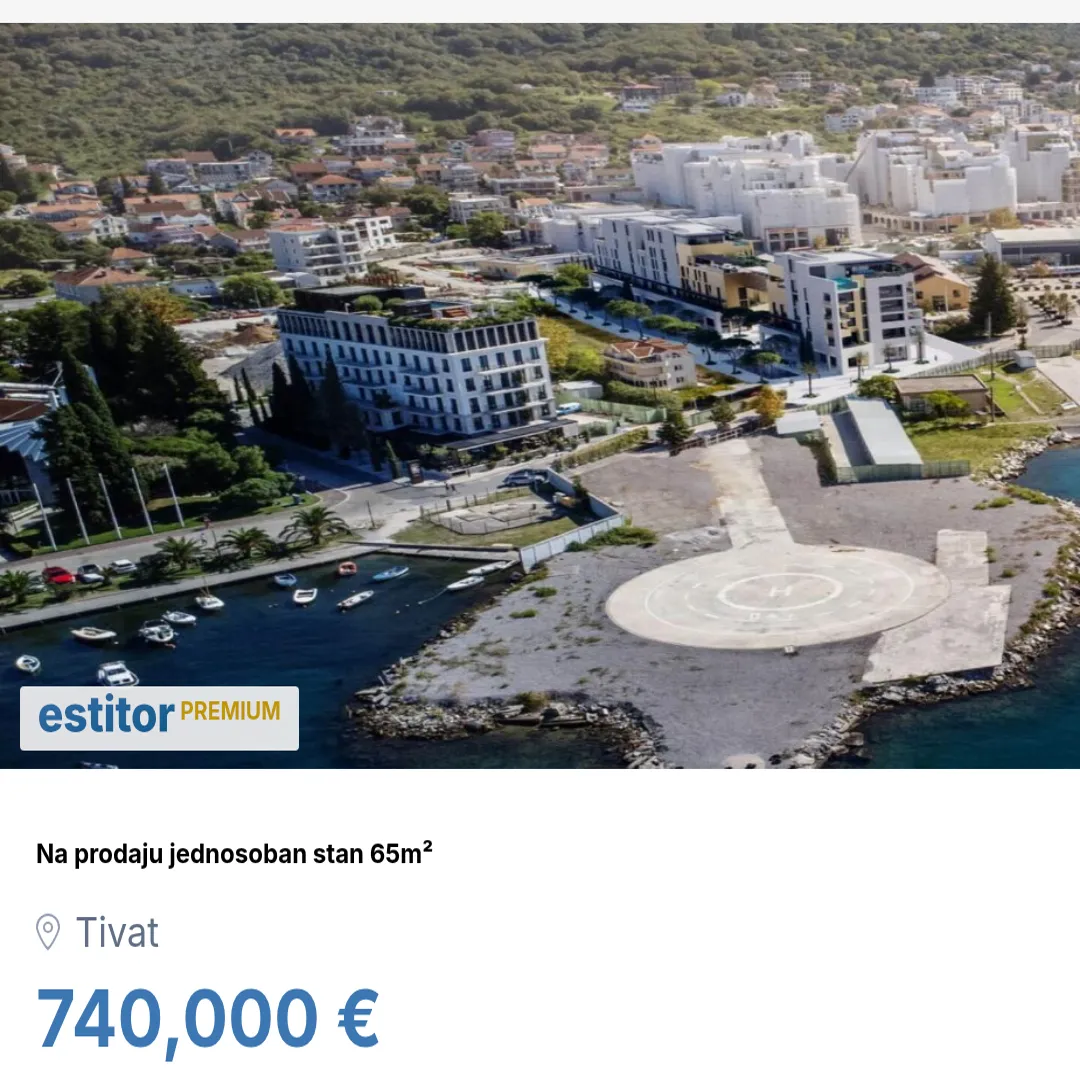 Prodaja, jednosoban stan, 65m², Tivat, Crna Gora