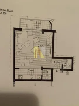 Arhitektonski plan stana sa rasporedom prostorija. - image 26