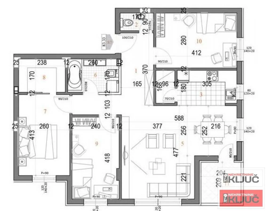 Prodaja, četvorosoban stan, 84m², Bulevar patrijarha Pavla, Novi Sad Sve Podlokacije