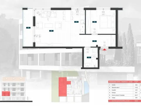 Sale, one bedroom apartment, 55m², Donja Lastva, Tivat - image 6