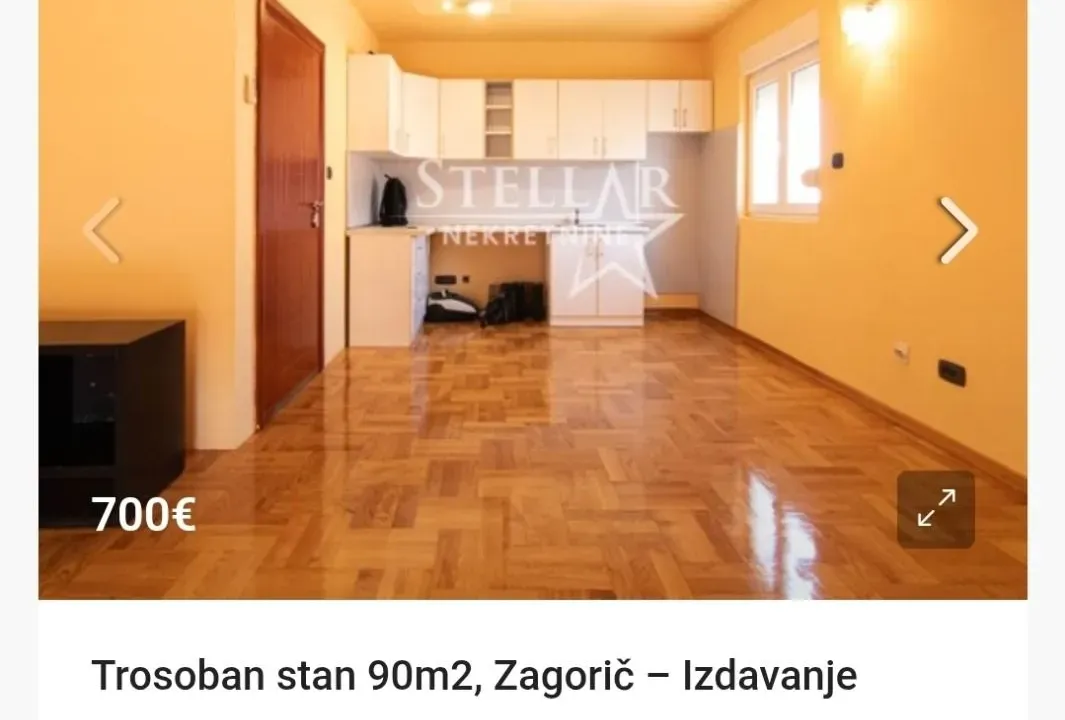 Izdavanje, trosoban stan, 90m², Zagorič, Podgorica