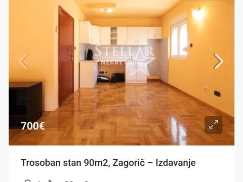 Izdavanje, trosoban stan, 90m², Zagorič, Podgorica - image 1