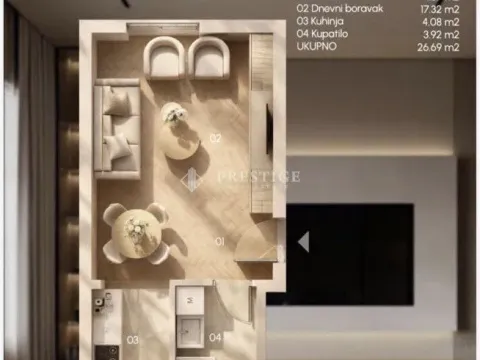 Rent, studio apartment, 27m², Zabjelo, Podgorica - image 3